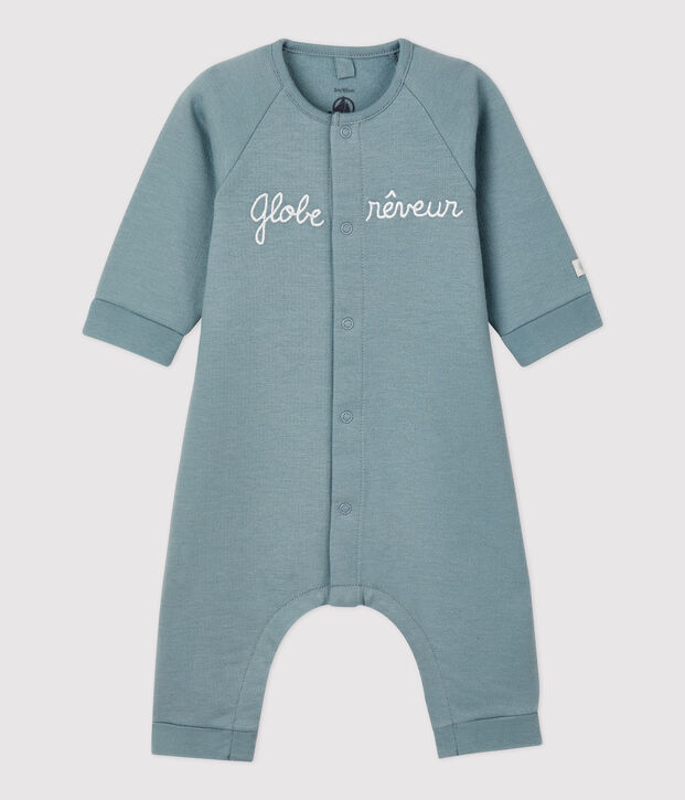Mono de beb&eacute; de mulet&oacute;n de algod&oacute;n org&aacute;nico gris